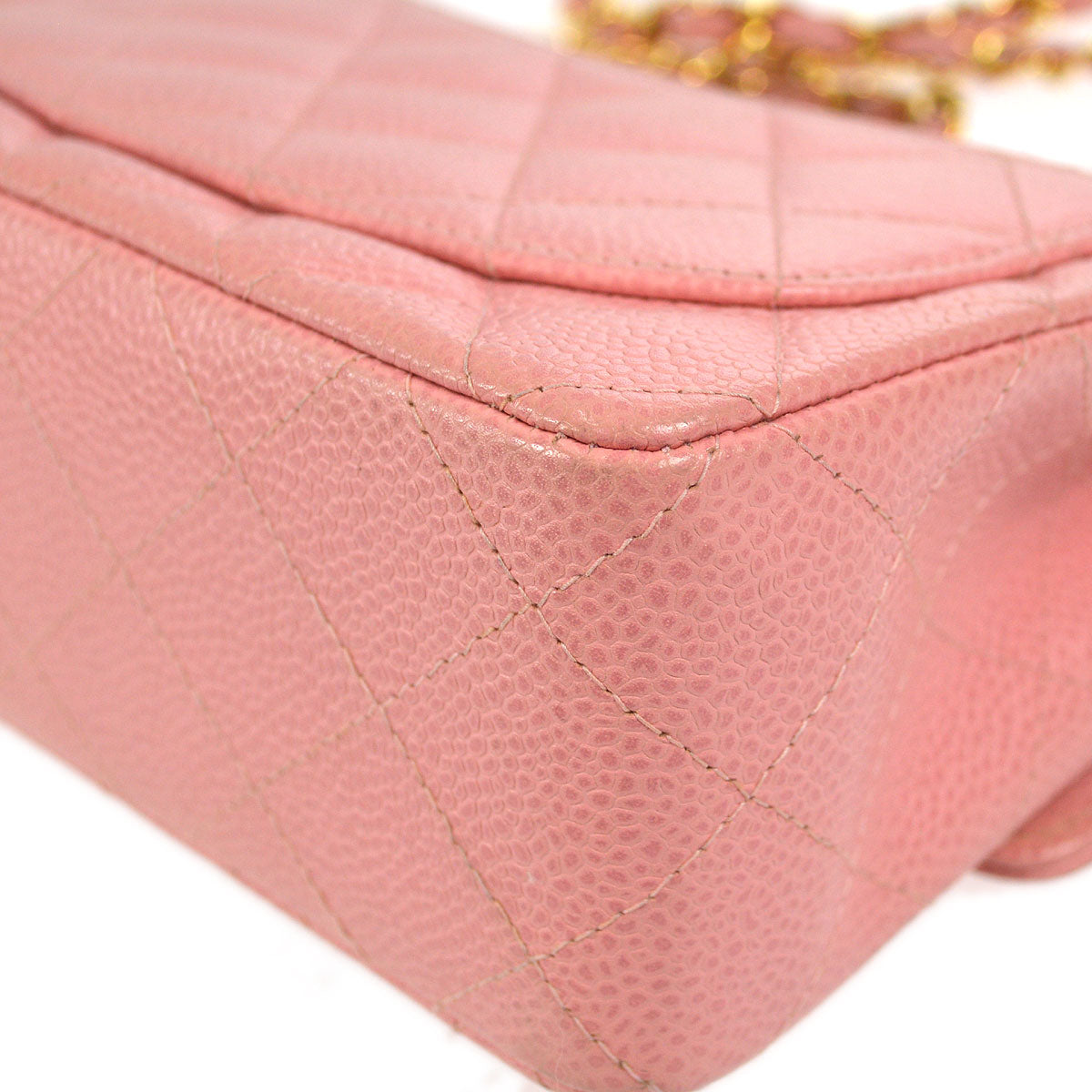 CHANEL Classic Flap Mini Square Chain Shoulder Bag Pink Caviar 96634