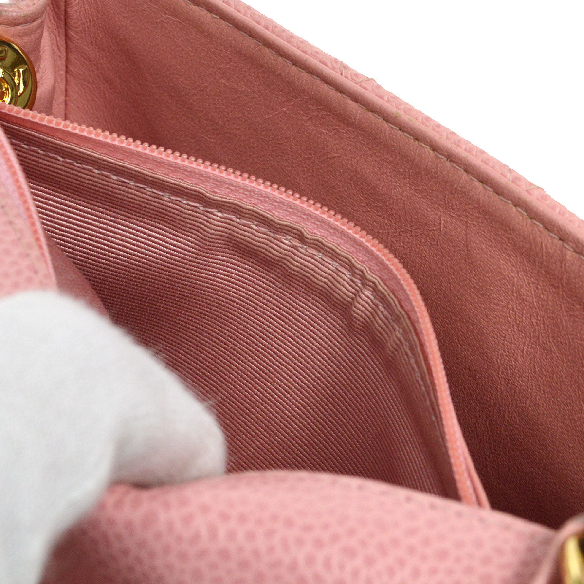 CHANEL Classic Flap Mini Square Chain Shoulder Bag Pink Caviar 96634
