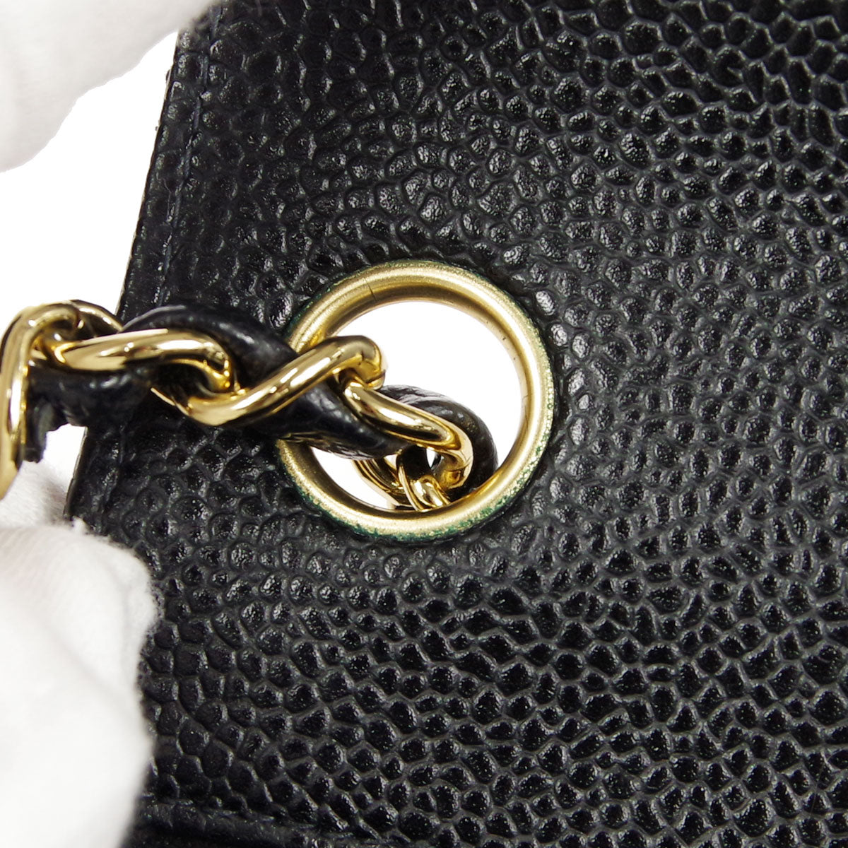 CHANEL Classic Flap Mini Square Chain Shoulder Bag Black Caviar 88000