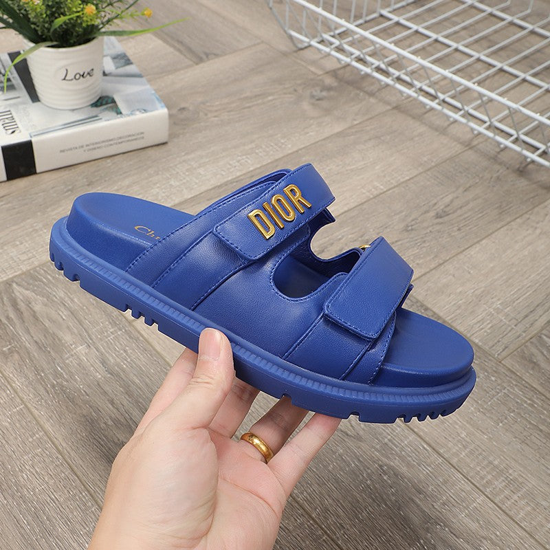 Luxury Dior DIORact dad sandal mule blue lambskin