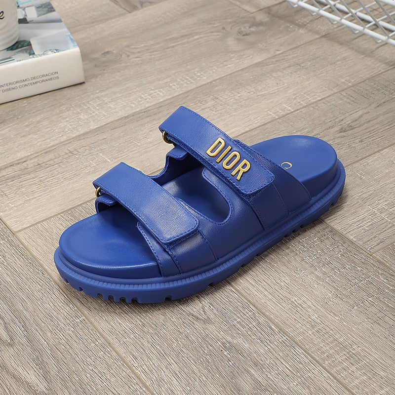 Luxury Dior DIORact dad sandal mule blue lambskin