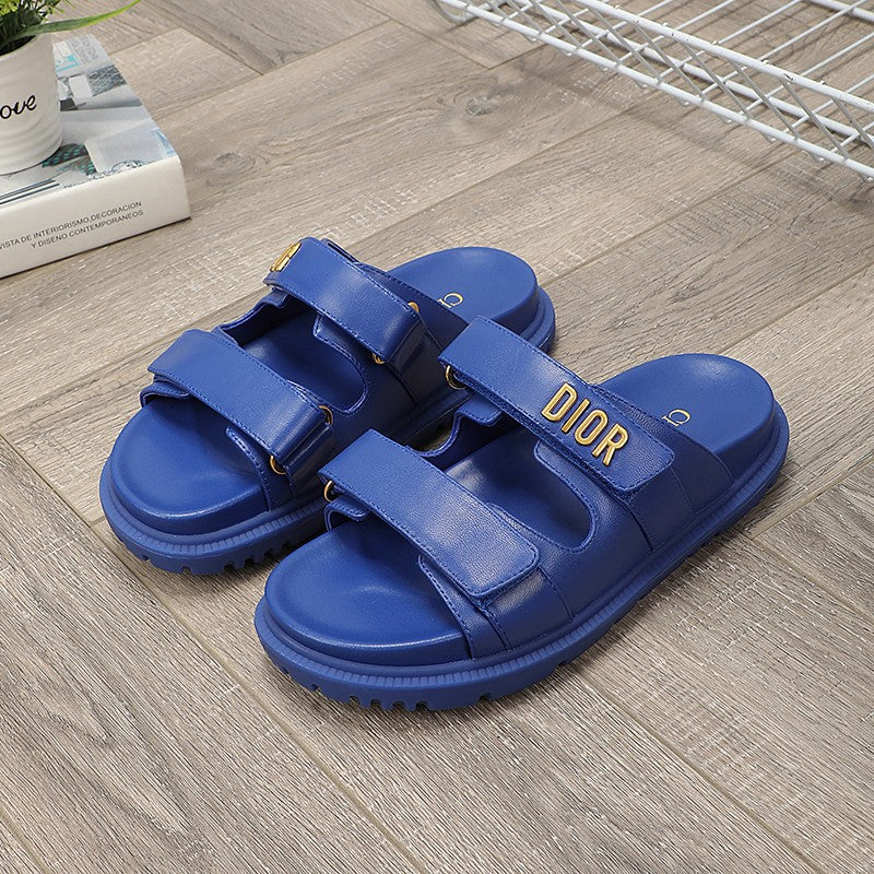 Luxury Dior DIORact dad sandal mule blue lambskin