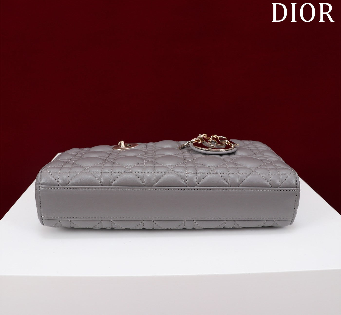 Luxury Diormedium lady d-joy 26 grey lambskin