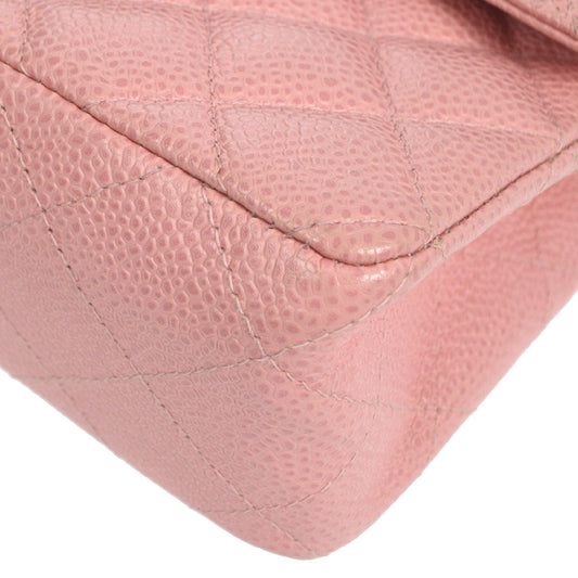 CHANEL★ 2004-2005 Classic Flap Mini Square 17 Pink Caviar 76897