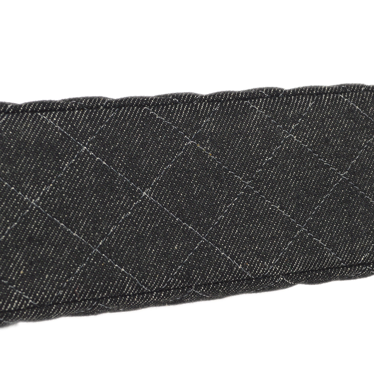 CHANEL 1997-1999 Classic Flap Mini Square 17 Black Denim 77473