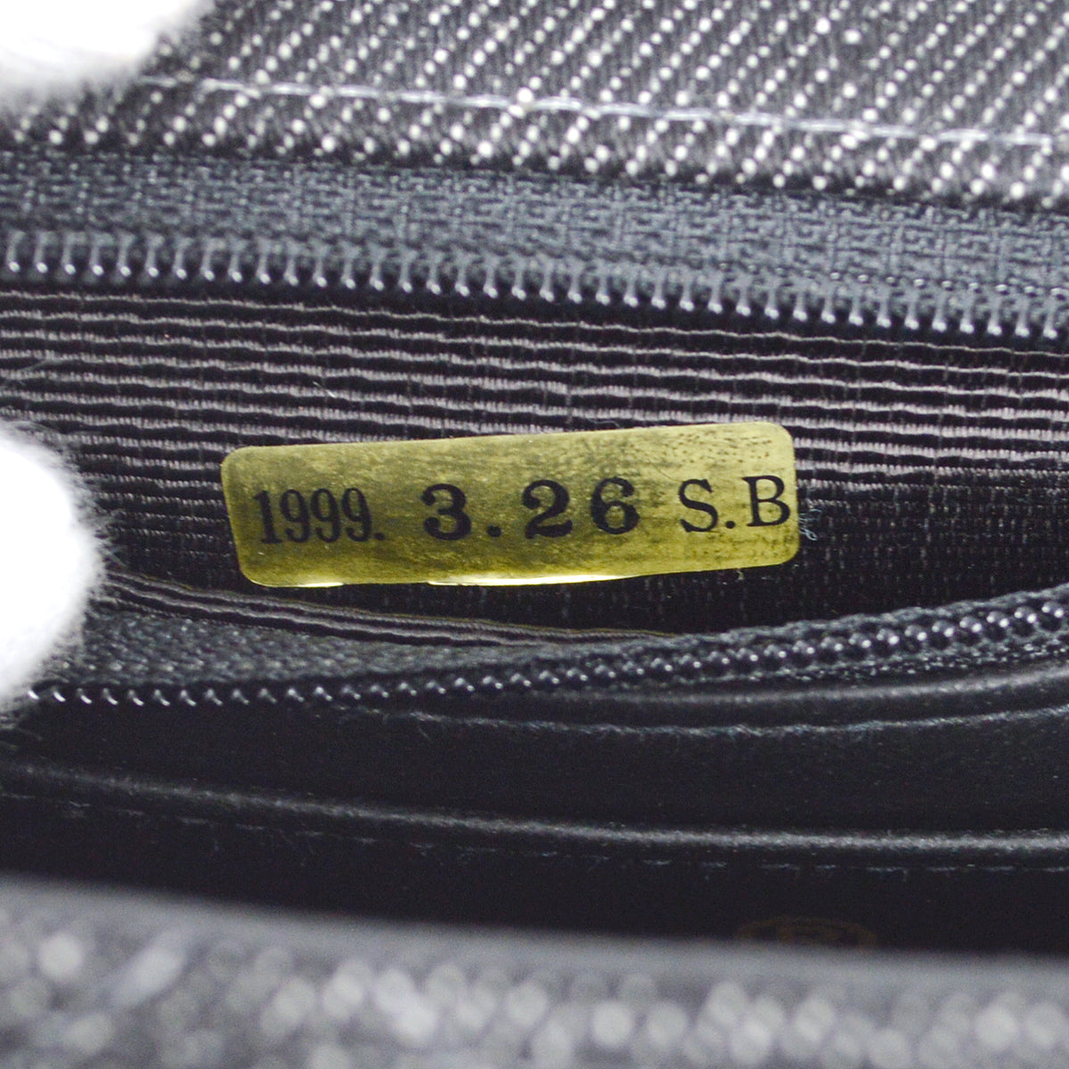 CHANEL 1997-1999 Classic Flap Mini Square 17 Black Denim 77473
