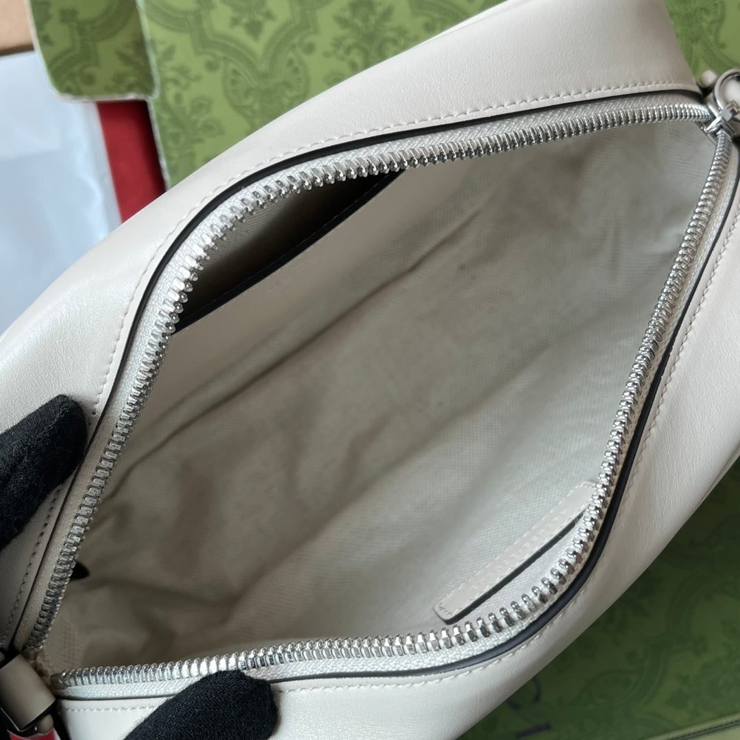 Luxury Gucci MARMONT SHOULDER BAG 24 IN WHITE CALFSKIN