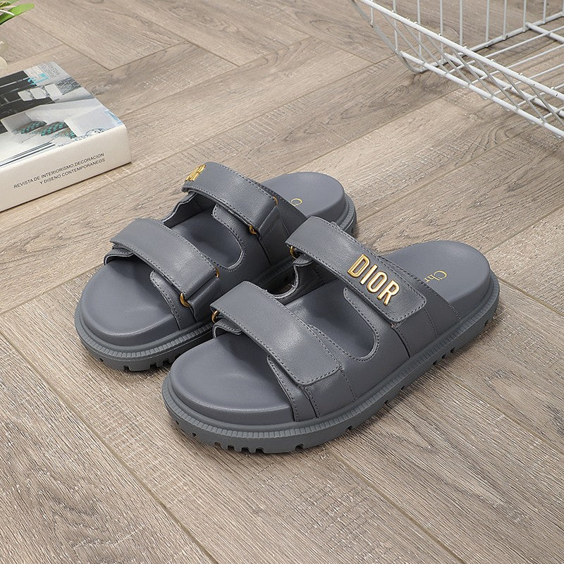 Luxury Dior DIORact dad sandal mule grey lambskin