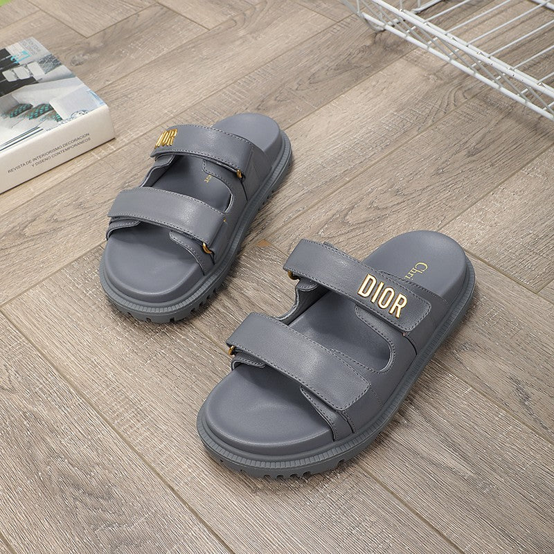 Luxury Dior DIORact dad sandal mule grey lambskin