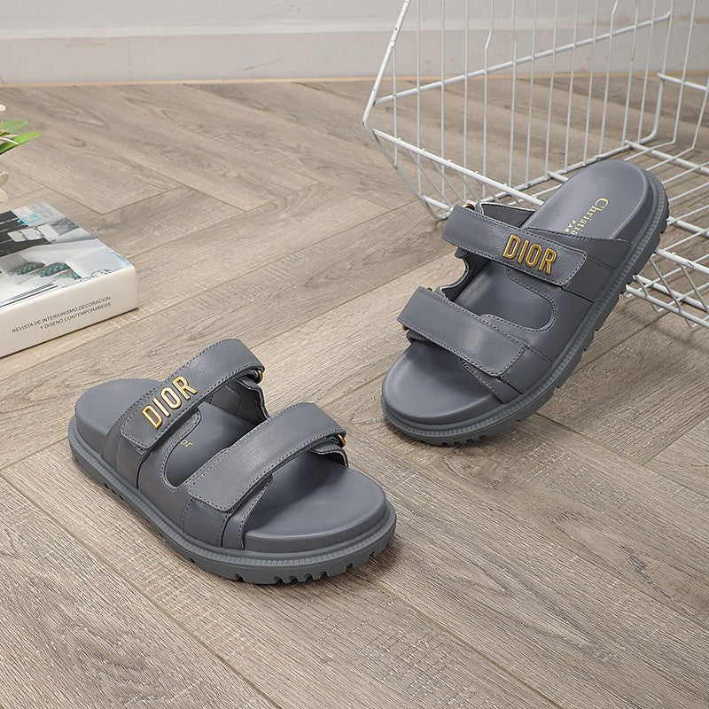 Luxury Dior DIORact dad sandal mule grey lambskin