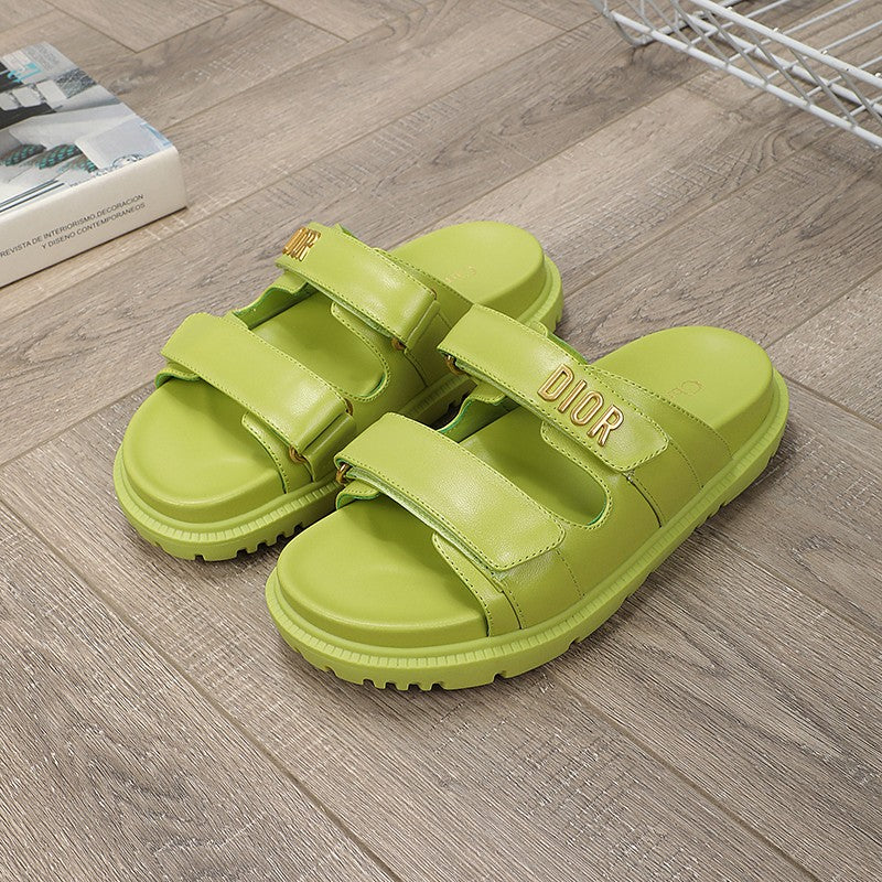 Luxury Dior DIORact dad sandal mule light green lambskin