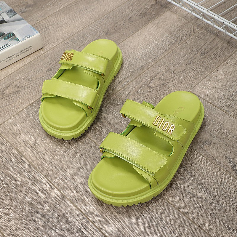 Luxury Dior DIORact dad sandal mule light green lambskin