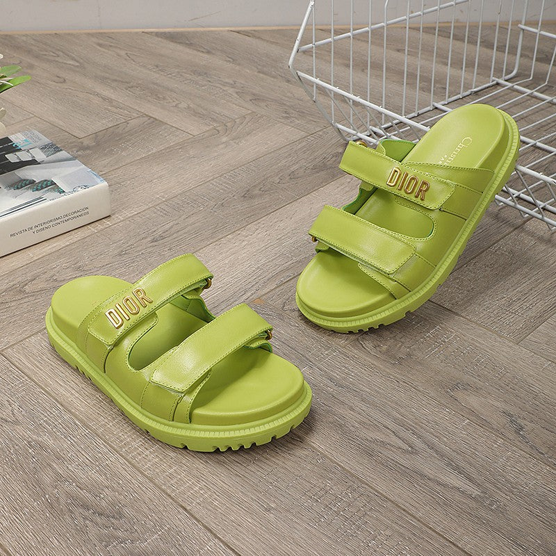 Luxury Dior DIORact dad sandal mule light green lambskin