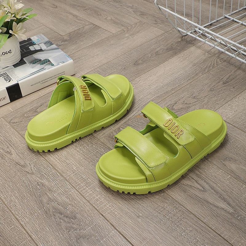 Luxury Dior DIORact dad sandal mule light green lambskin