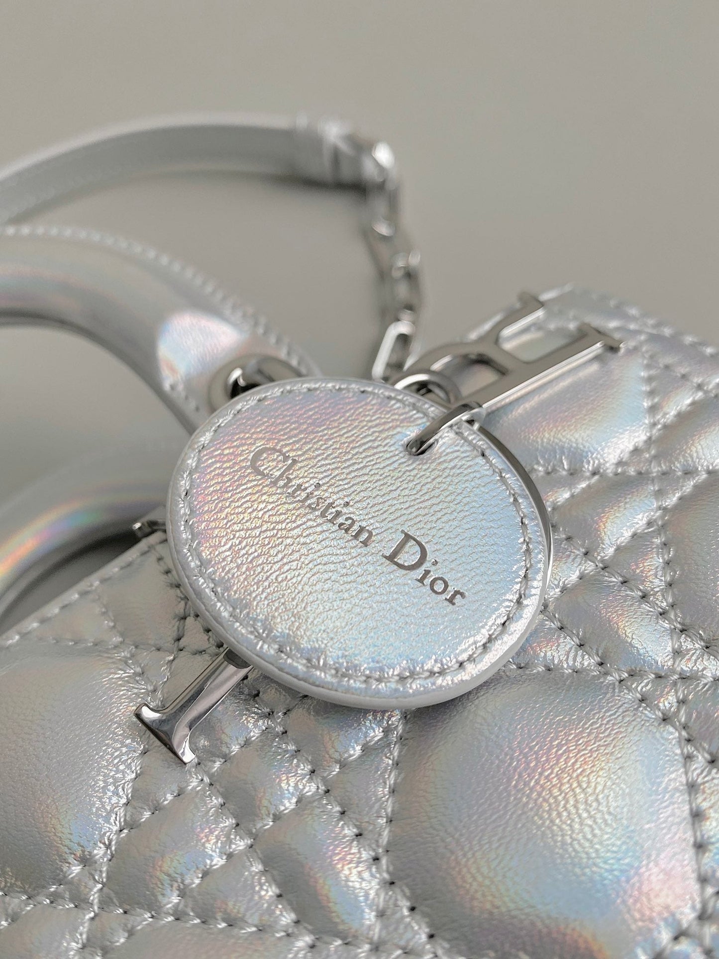 Luxury DiorD-JOY BAG 22 IN SILVER LAMBSKIN