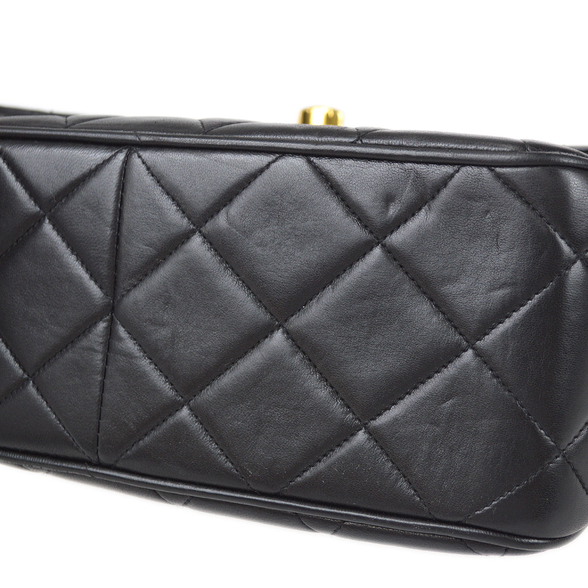 CHANEL 1994-1996 Big CC Straight Flap Medium Black Lambskin 56976