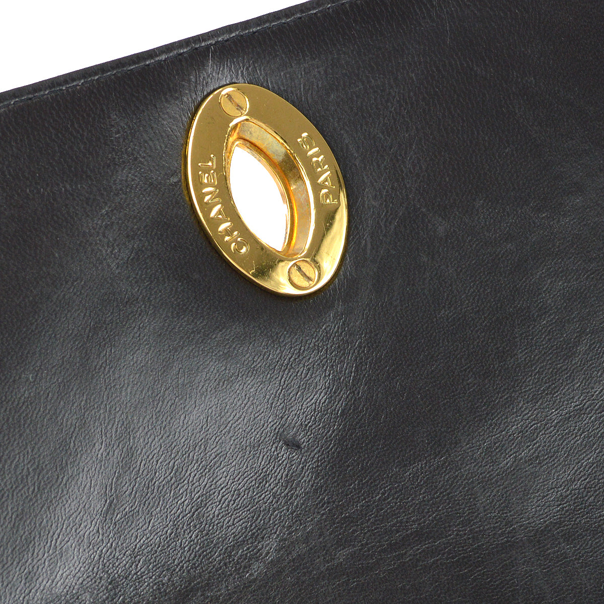 CHANEL 1994-1996 Big CC Straight Flap Medium Black Lambskin 56976