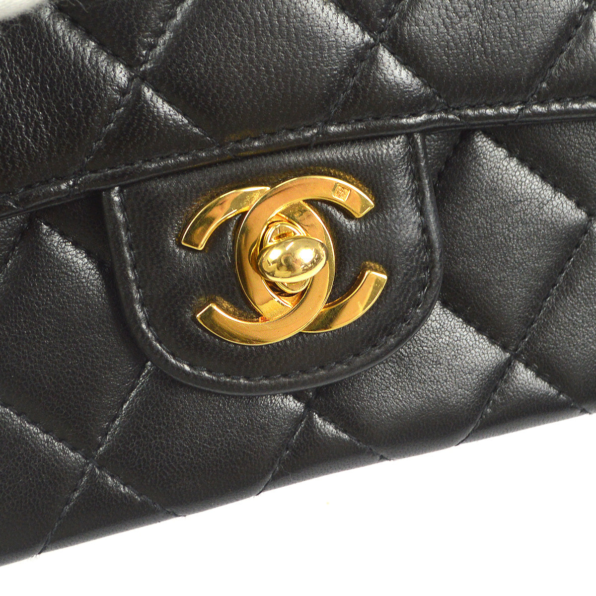 CHANEL Classic Flap Handbag Black Lambskin 76815