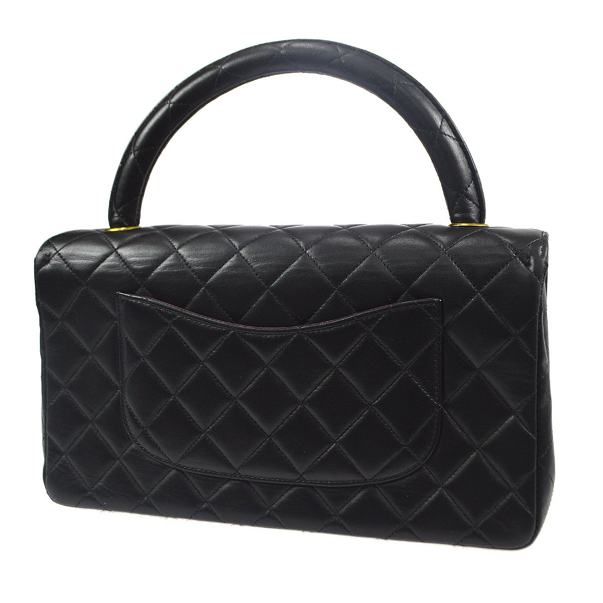 CHANEL 1996-1997 Classic Flap Handbag Medium Black Lambskin 76948
