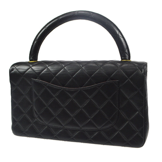 CHANEL 1996-1997 Classic Flap Handbag Medium Black Lambskin 76948
