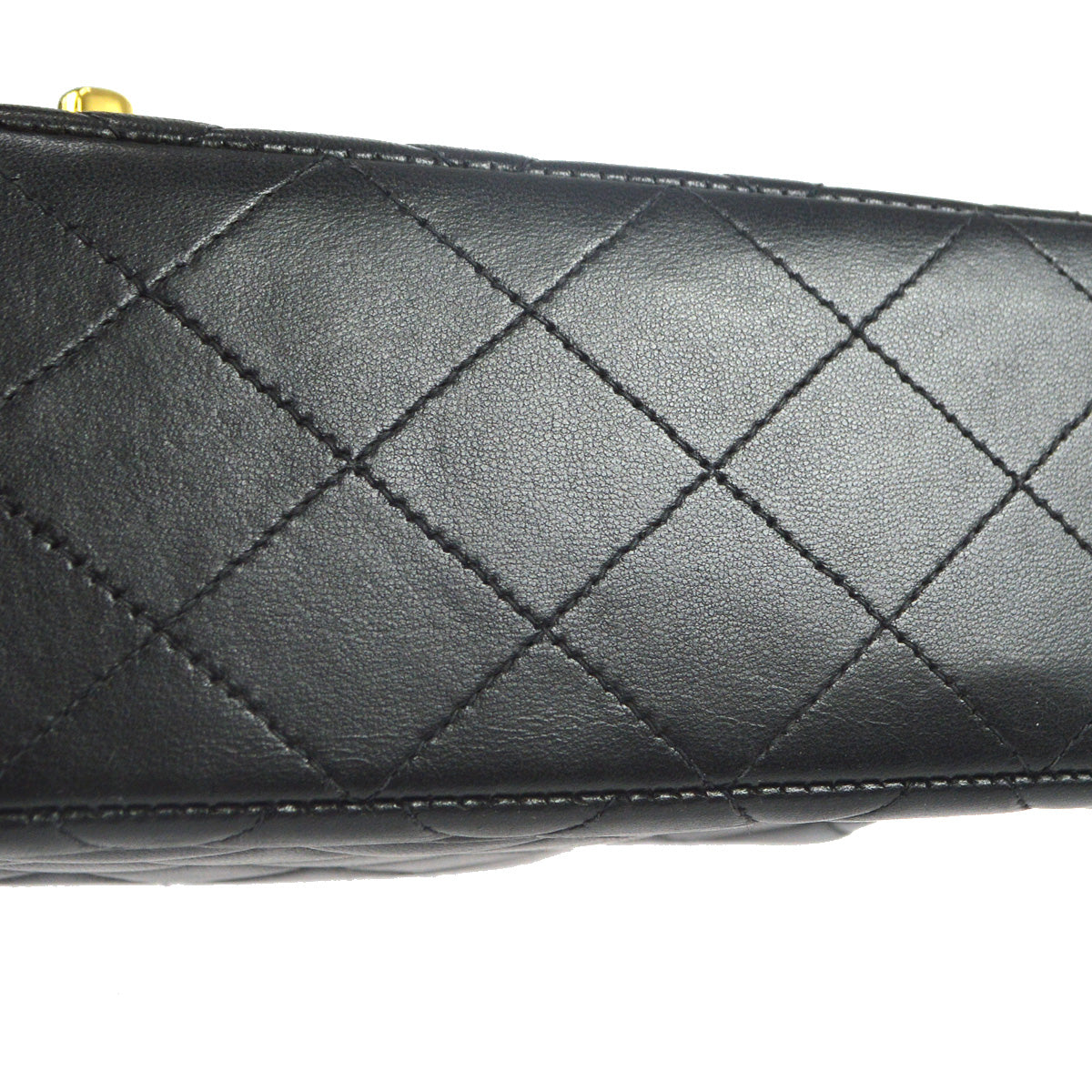 CHANEL 1996-1997 Classic Flap Handbag Medium Black Lambskin 76948