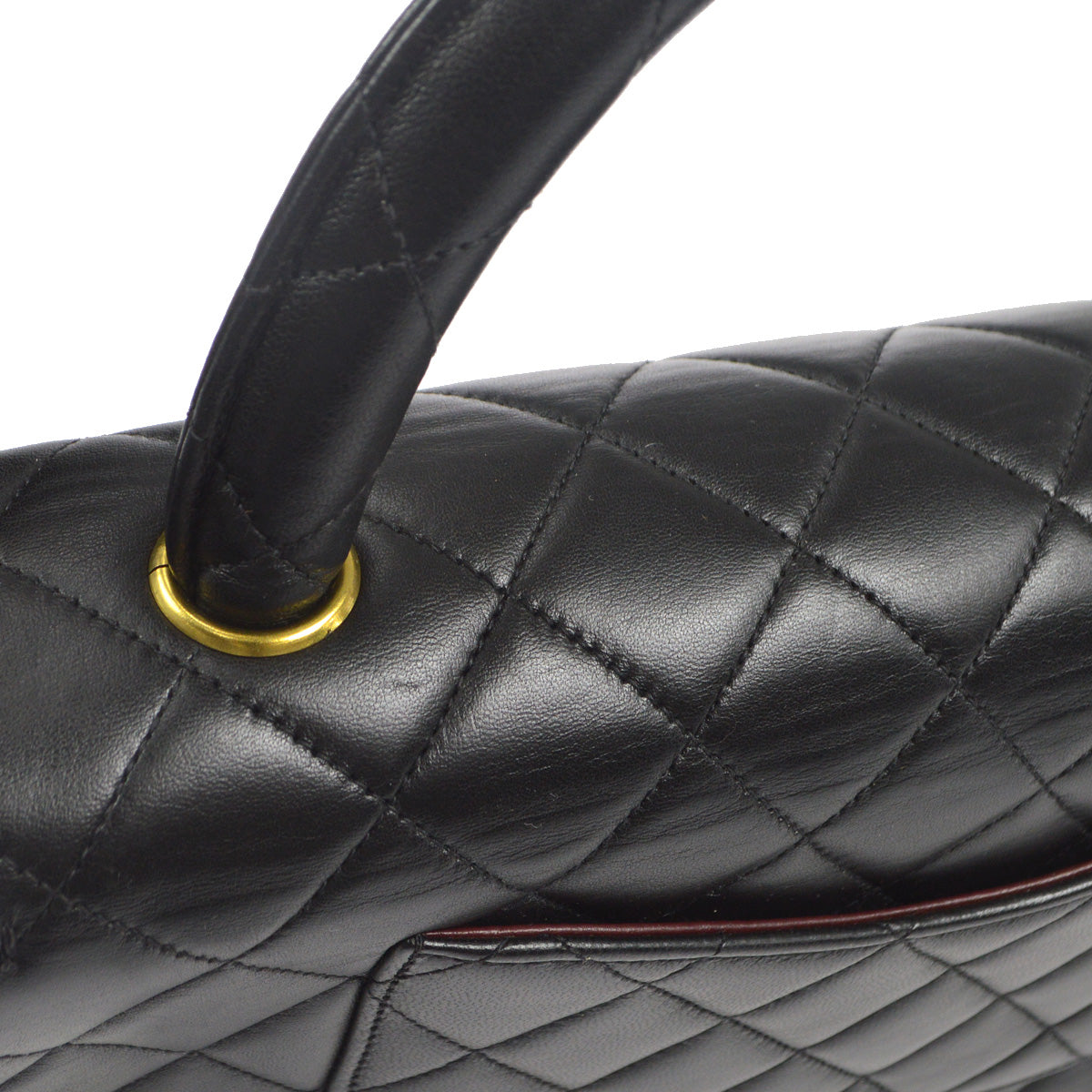 CHANEL 1996-1997 Classic Flap Handbag Medium Black Lambskin 76948