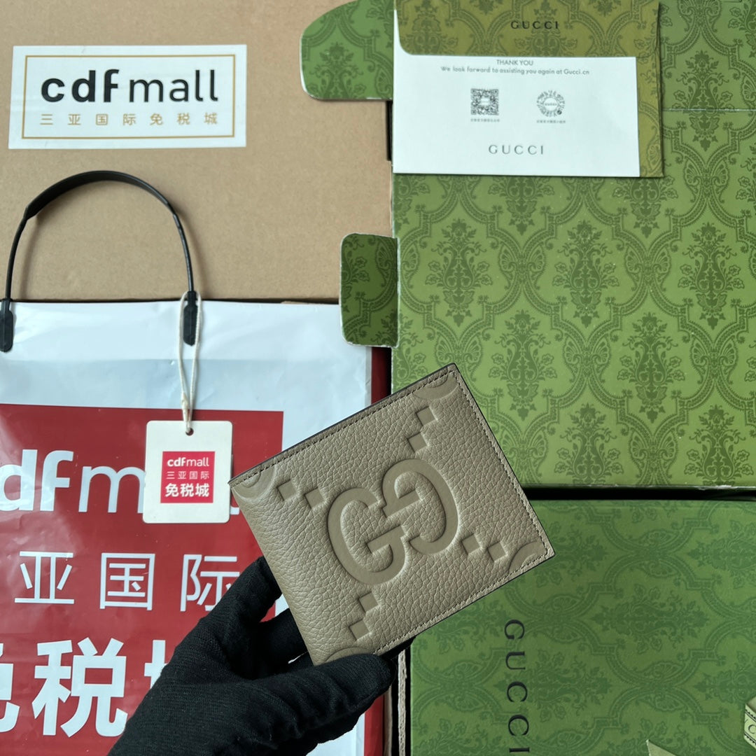 Luxury Gucci WALLET 11 IN MOSS GREEN EMBOSSED CALFSKIN