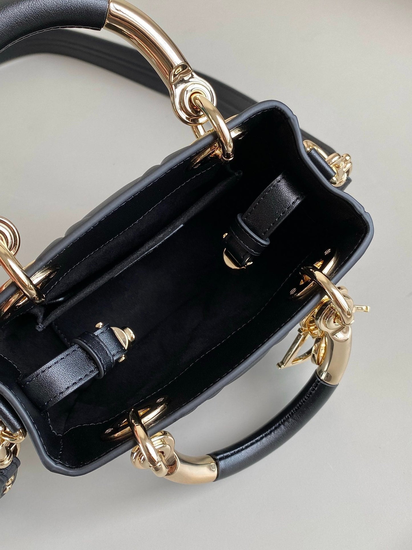 Luxury DiorMINI LADY 19 BAG IN BLACK LAMBSKIN