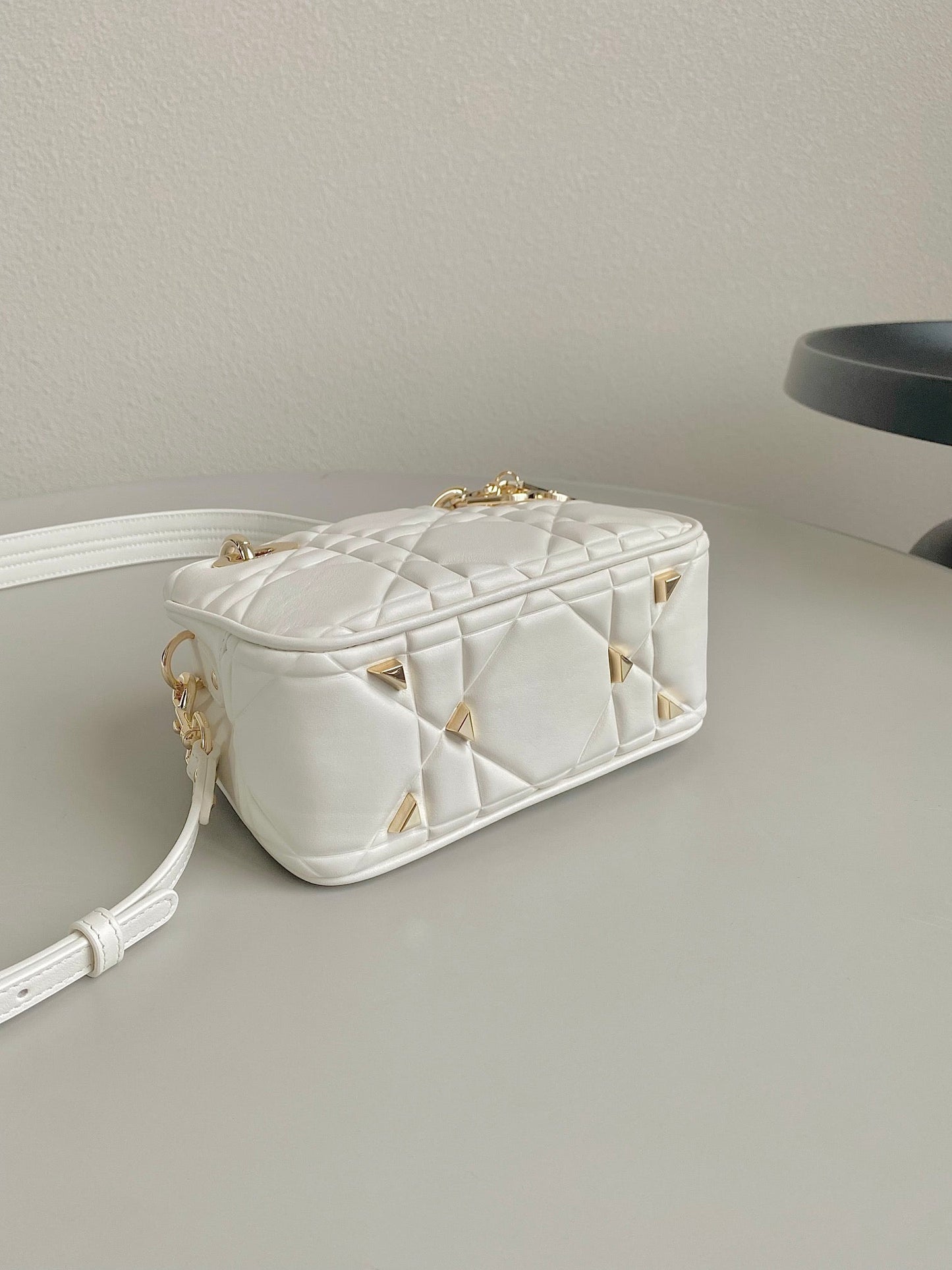 Luxury DiorMINI LADY 19 IN WHITE LAMBSKIN