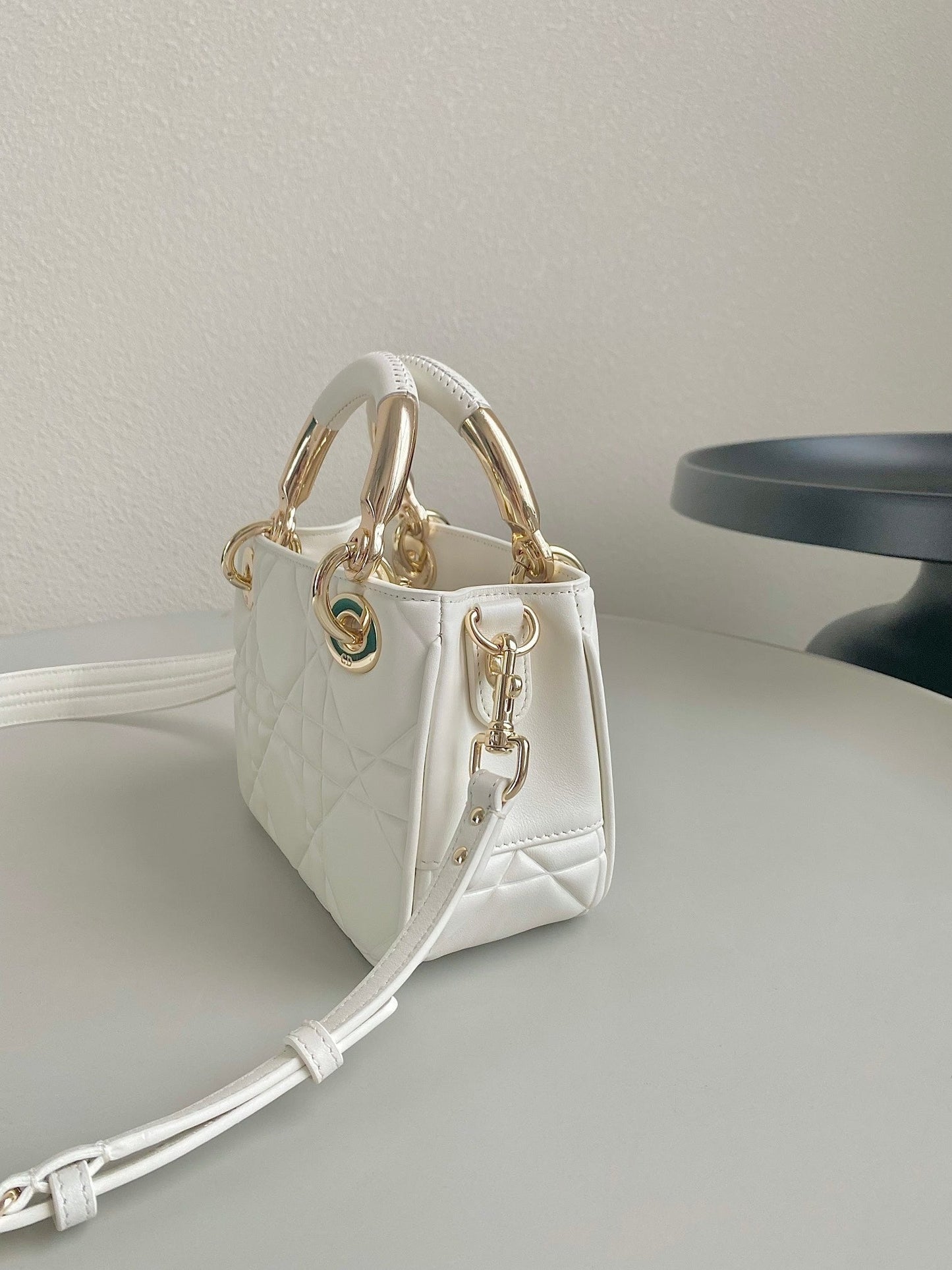 Luxury DiorMINI LADY 19 IN WHITE LAMBSKIN