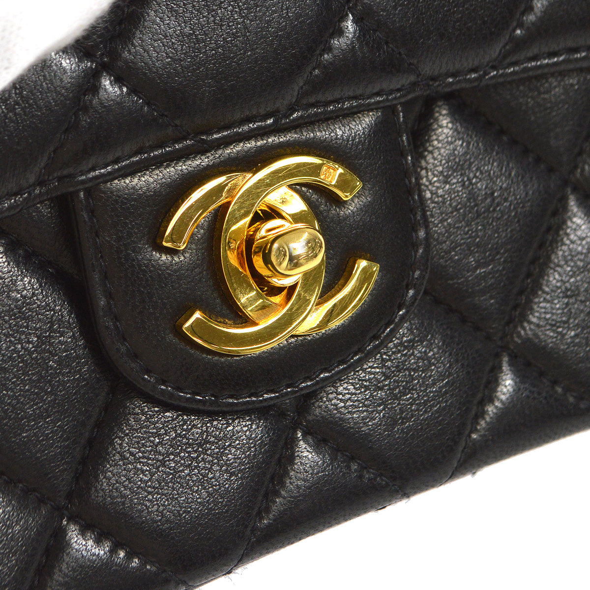 CHANEL 1994 Classic Flap Handbag Micro Black Lambskin 88126