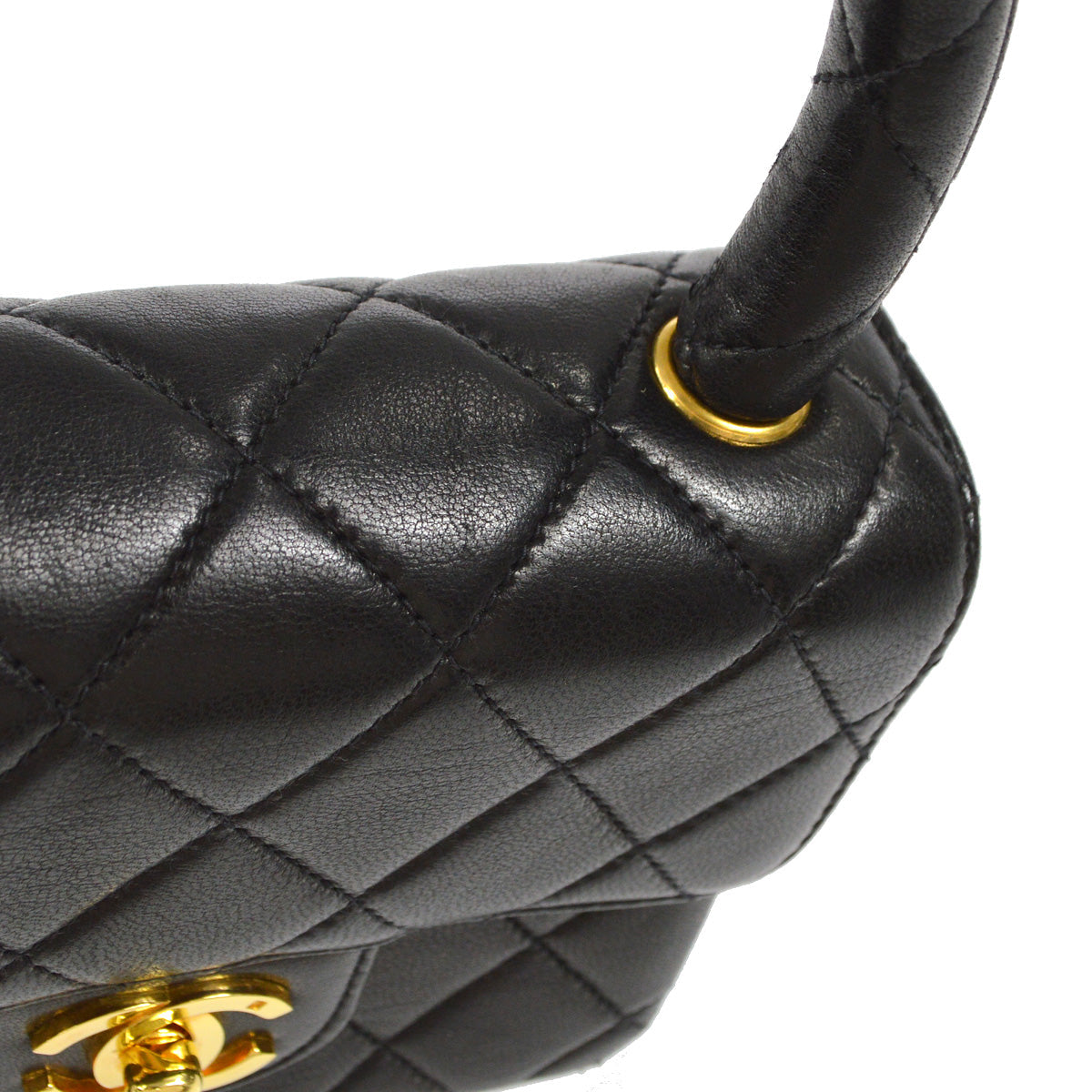 CHANEL 1994 Classic Flap Handbag Micro Black Lambskin 88126