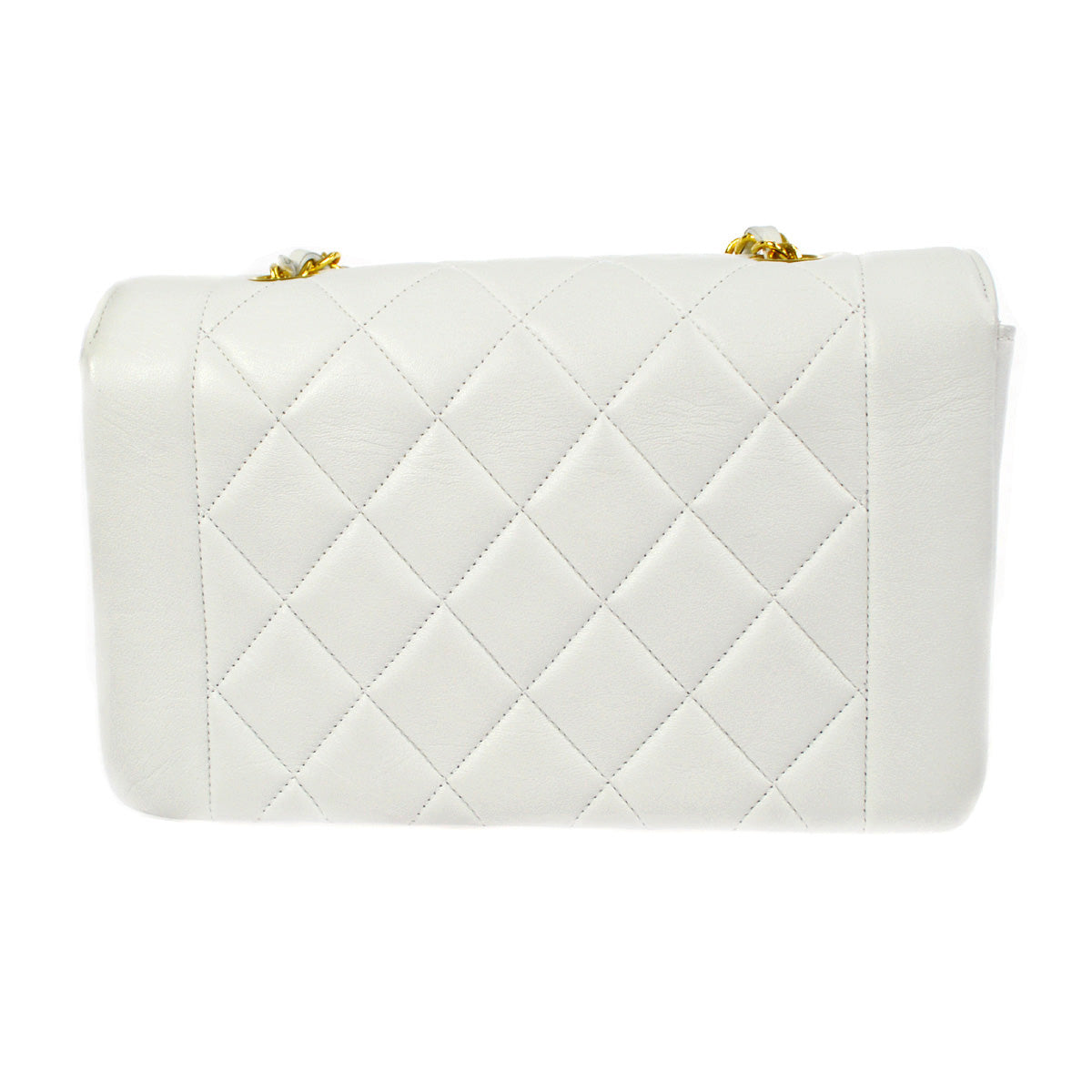 CHANEL 1996-1997 Diana Flap Small White Lambskin 97456