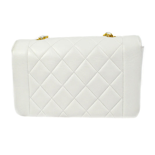 CHANEL 1996-1997 Diana Flap Small White Lambskin 97456