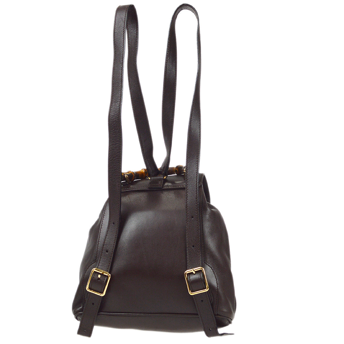 Luxury Gucci 1990s Bamboo Backpack Small Brown 97631