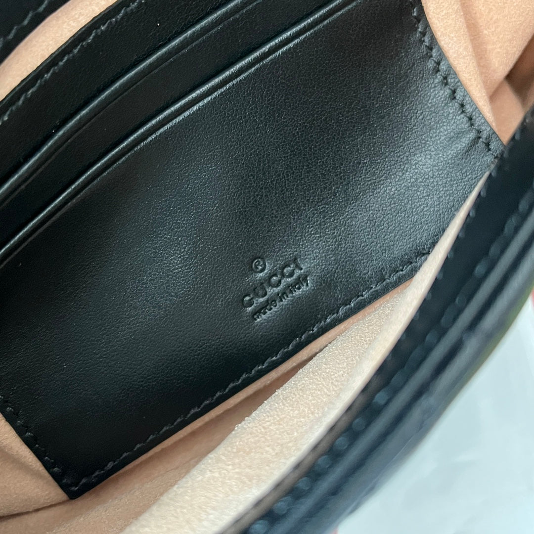 Luxury Gucci gg marmont 21cm black calfskin gold hardware