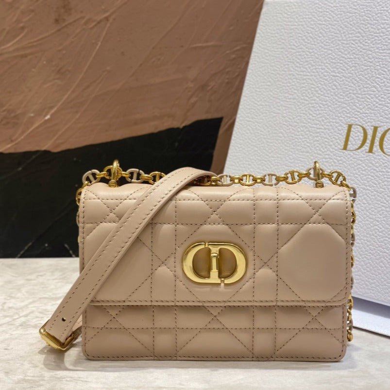 Luxury Diormiss caro mini 19 light beige calfskin
