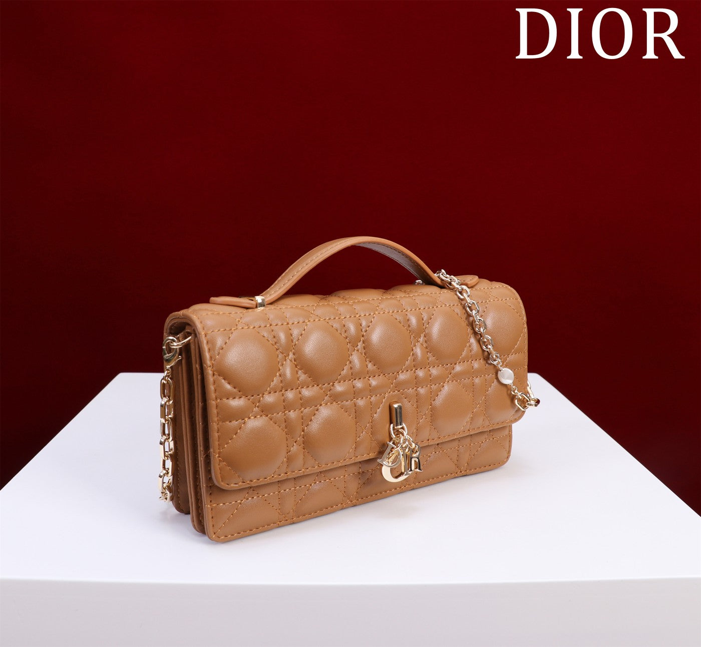 Luxury Diormy mini 21 medium tan lambskin