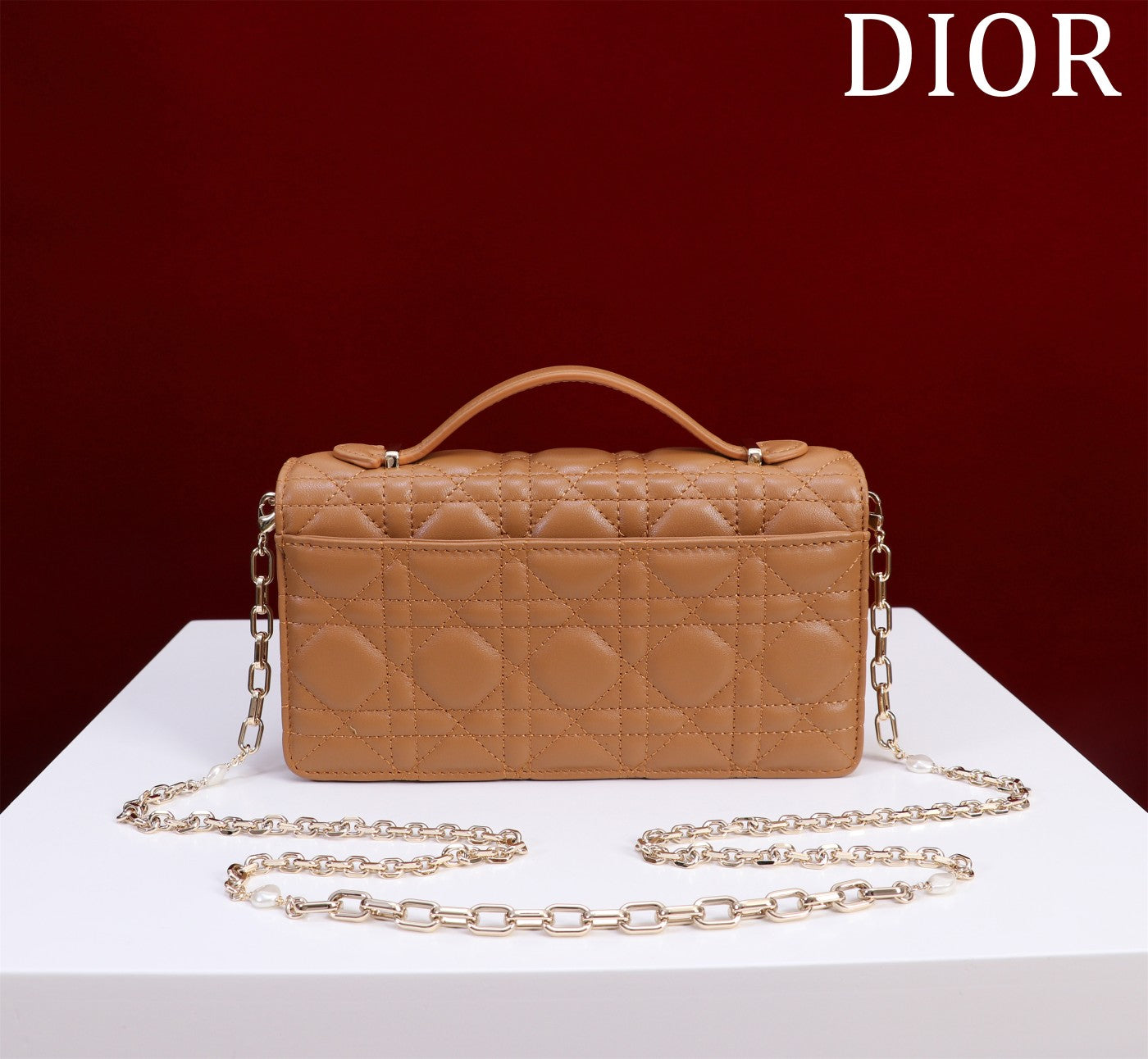 Luxury Diormy mini 21 medium tan lambskin