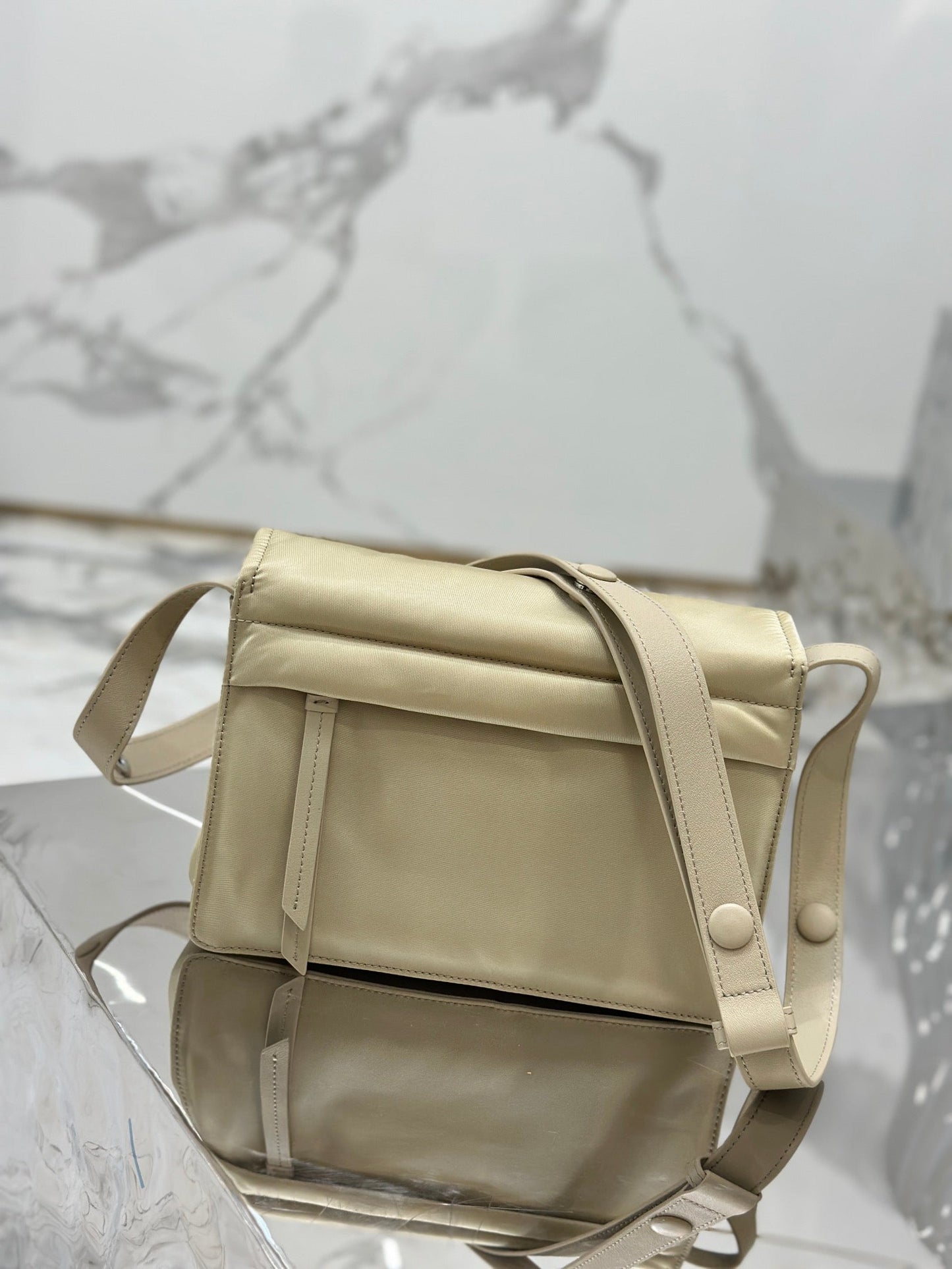 Luxury PradaCINI 23 MEDIUM BAG IN FLAX YELLOW RE-NYLON WITH STRAP