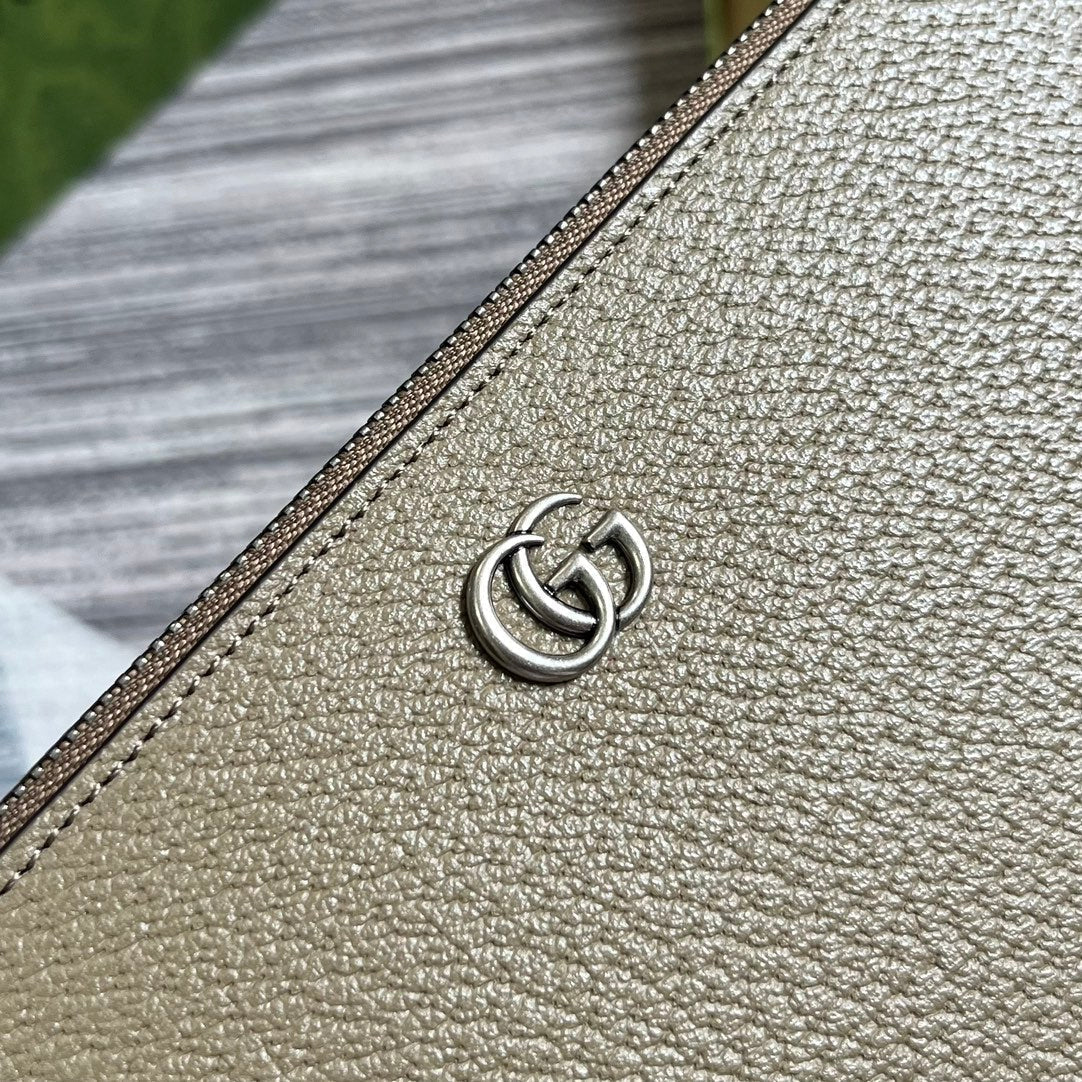 Luxury Gucci GG MARMONT 30 HANDBAG IN MOCHA BROWN CALFSKIN