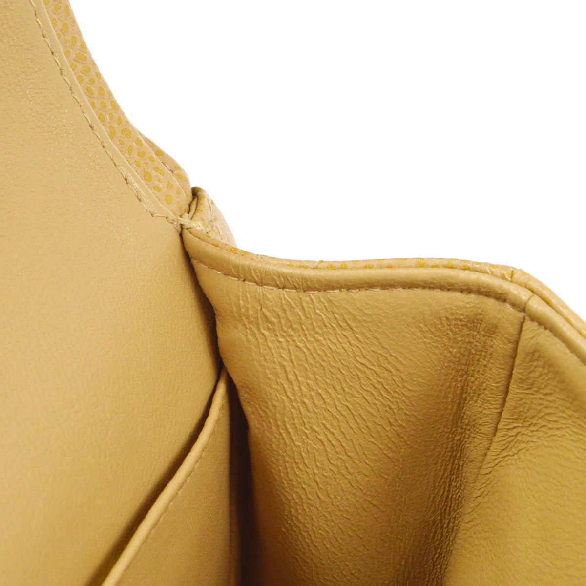 CHANEL 2003-2004 Classic Double Flap Medium Beige Caviar 66827