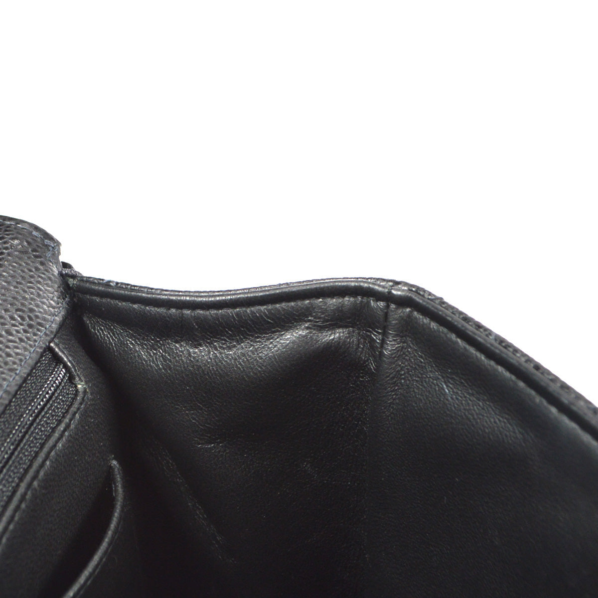 CHANEL Classic Flap Jumbo Double Chain Shoulder Bag Black Caviar 87978