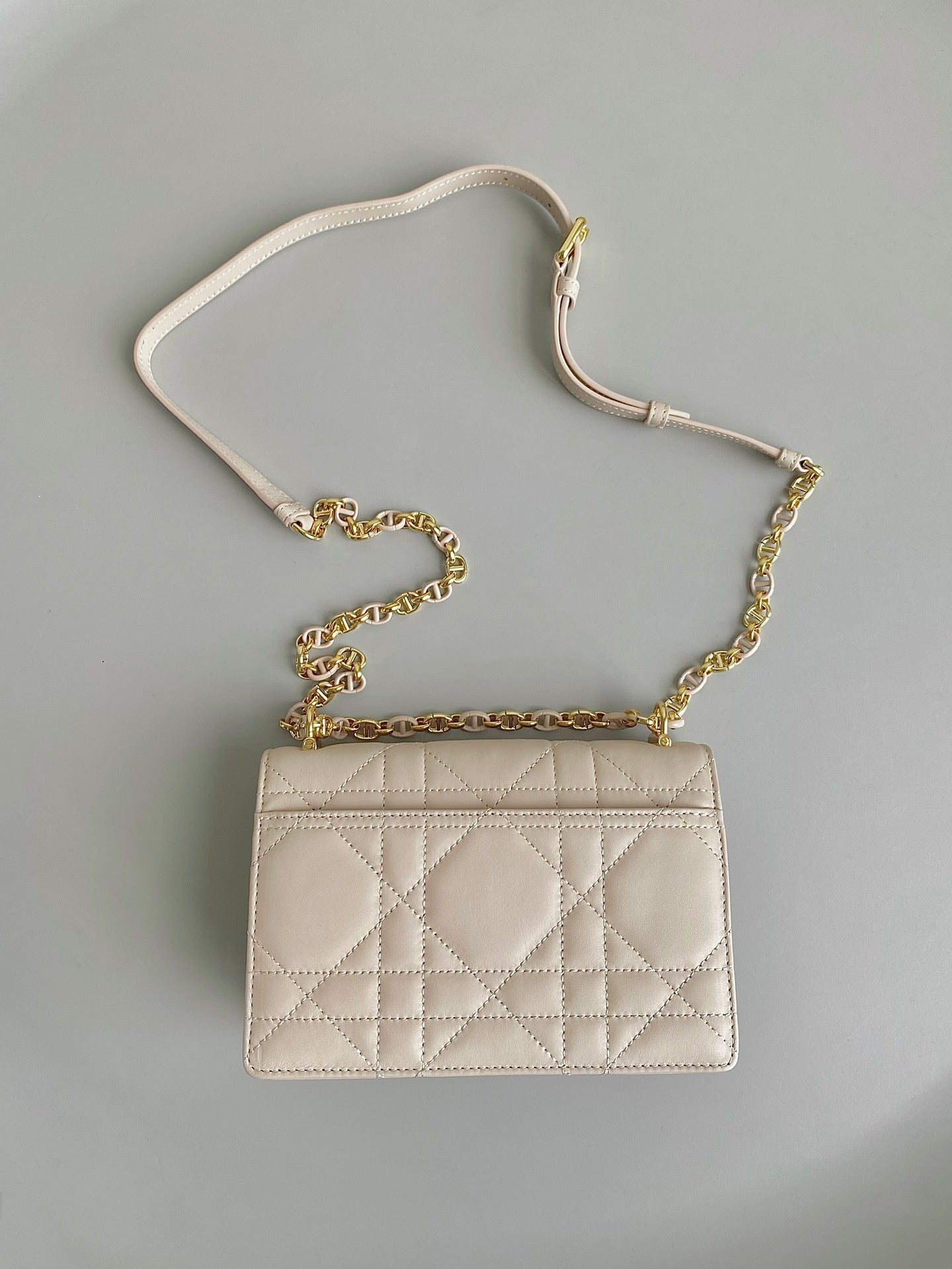 Luxury DiorMINI CHAIN BAG 17 IN BEIGE CALFSKIN