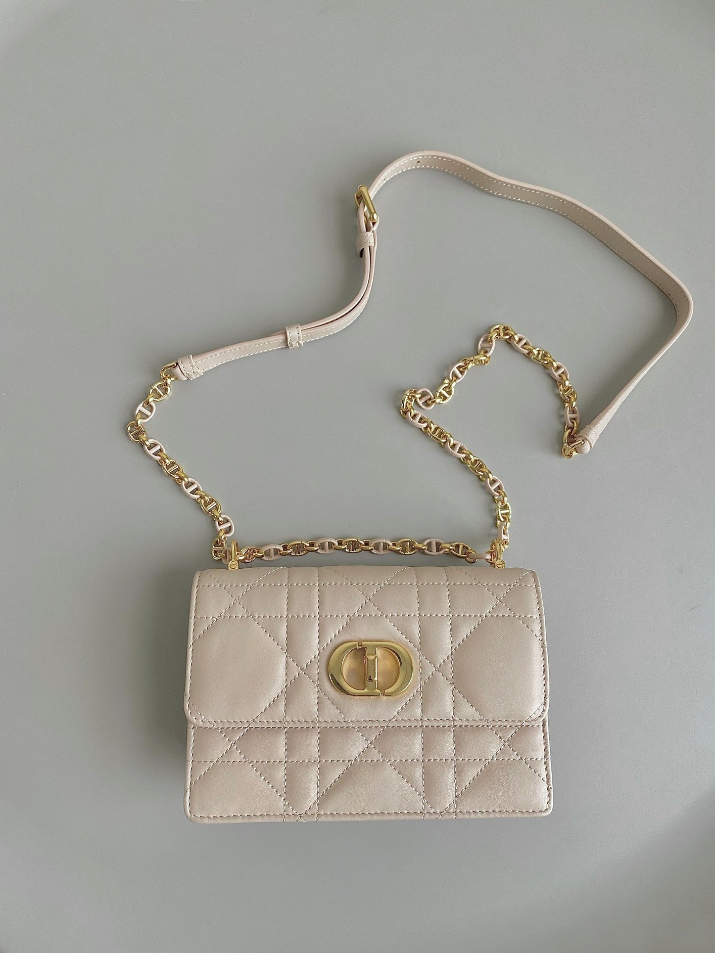 Luxury DiorMINI CHAIN BAG 17 IN BEIGE CALFSKIN
