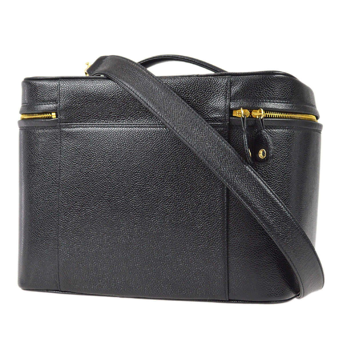 Luxury Chanel 1994-1996 Timeless Vanity Handbag Black Caviar 68008