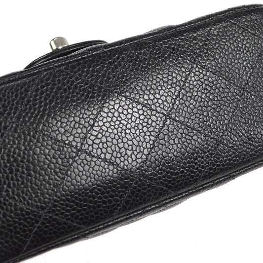 CHANEL 2004-2005 Classic Flap Mini Square 17 SHW Black Caviar 78282