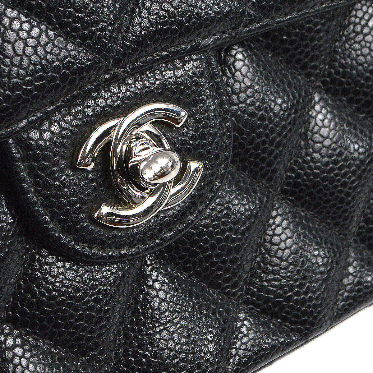 CHANEL 2004-2005 Classic Flap Mini Square 17 SHW Black Caviar 78282