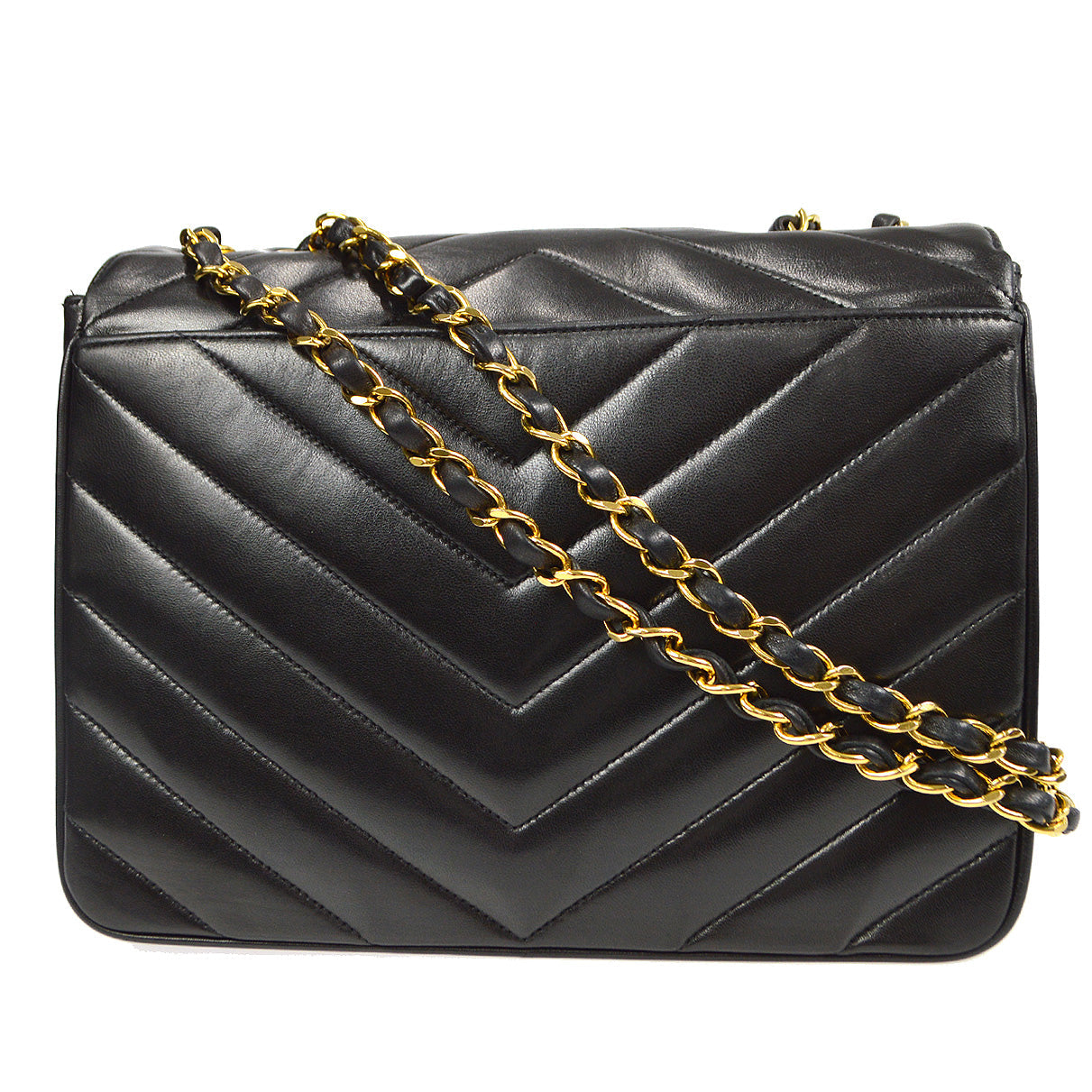 Luxury Chanel V Stitch Mademoiselle Double Chain Shoulder Bag Lambskin 87798