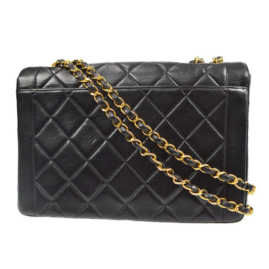 CHANEL 1994-1996 Border Flap Medium Black Lambskin 87840